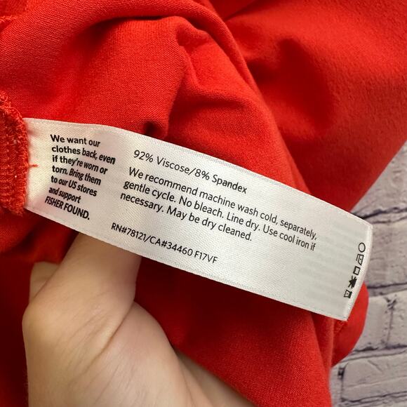 Eileen Fisher Red Short Sleeve T-Shirt Dress Size Medium Patriotic - Picture 6 of 6